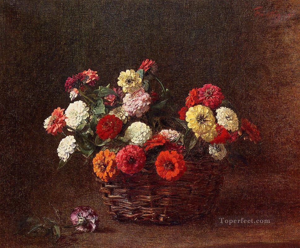 Zinnias2 flower painter Henri Fantin Latour Oil Paintings